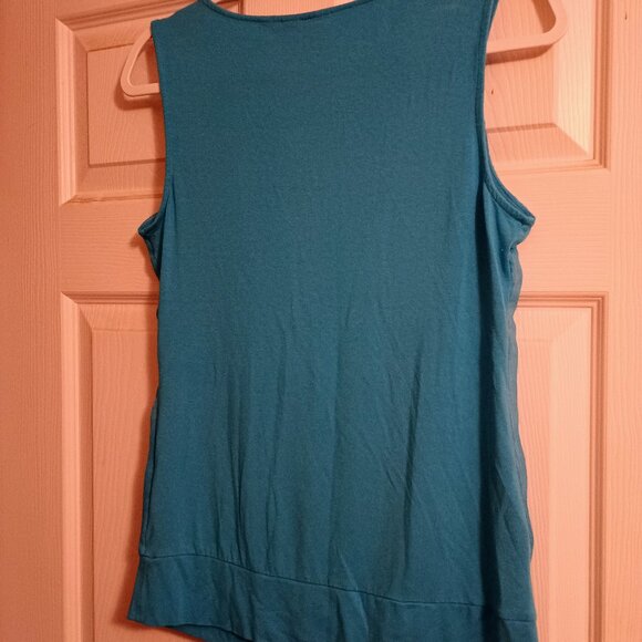 New York & Co Stretch Blue Sleeveless Top Sz M Womens - Picture 2 of 4